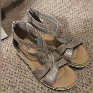 Clarks Metallic Tan Sandals